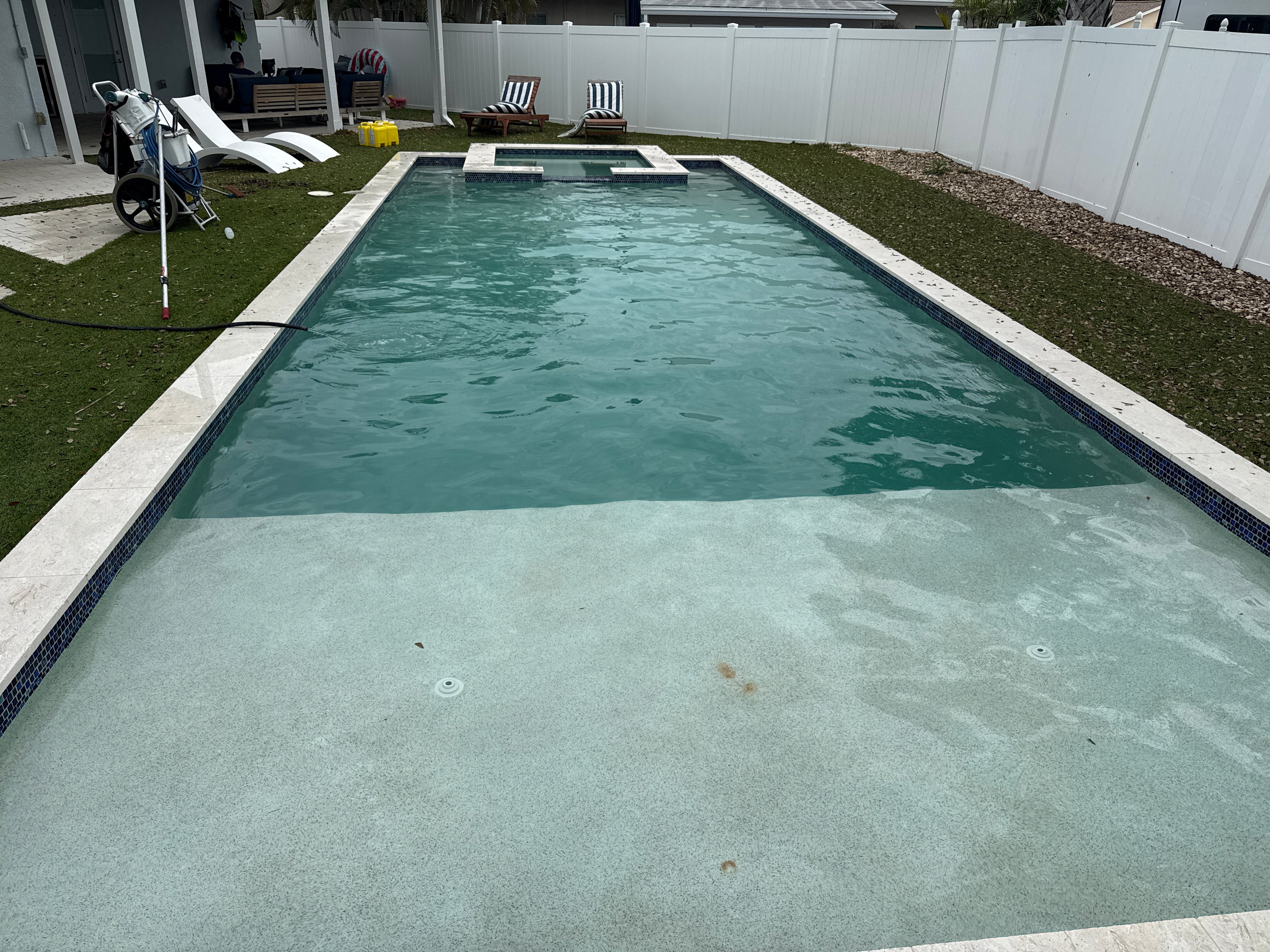 Green to clean pool and spa after - crystal clear blue water after professional cleaning Largo FL 33778